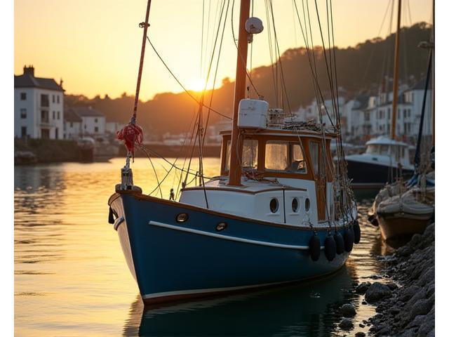 Artisanal fishing vessel returning to harbour