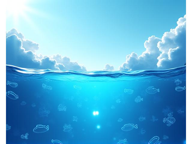 Scientific data visualization of marine ecosystem health, showing positive trends after implementing sustainable fishing practices. Clean, modern aesthetic.